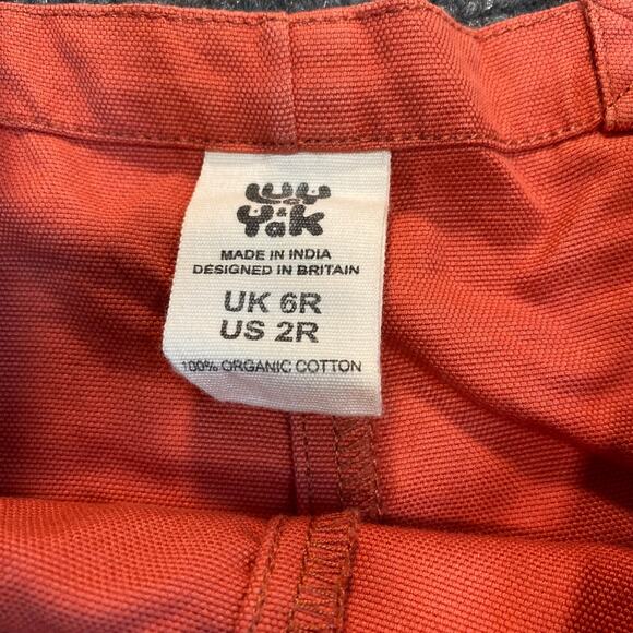 Lucy & Yak Coral Orange Overalls Womens 6 Organic Cotton Straight Leg Dungarees - Picture 4 of 10